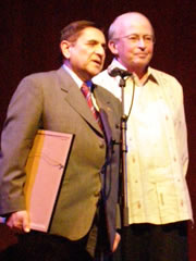 Prof. J R Monroy opened the evening with a formal presentation, introducing Carlos Barbosa-Lima to the audience.